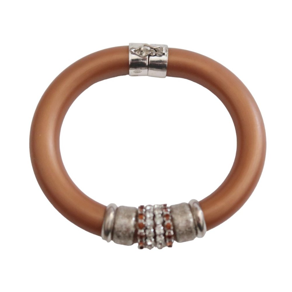 PRYNGEPS Rubber & 925 silver bracelet Copper brown